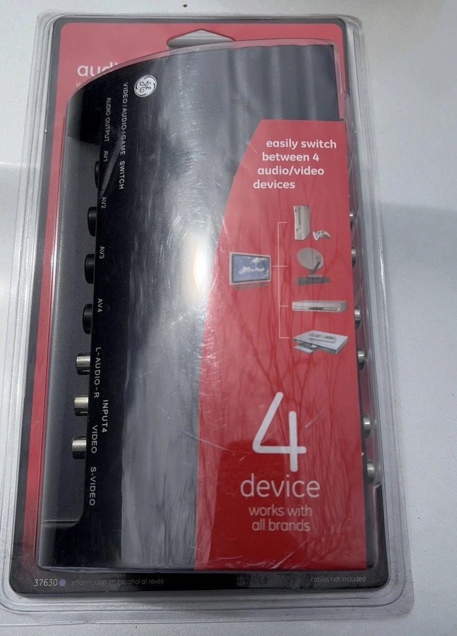 GE 37630 4 Device Audio/Video/Gaming Switch with S-Video SEALED
