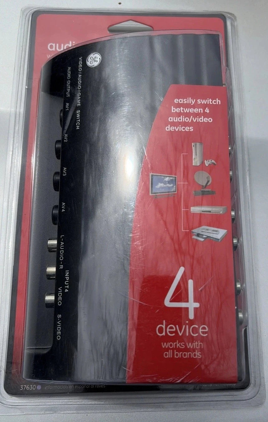 GE 37630 4 Device Audio/Video/Gaming Switch with S-Video SEALED