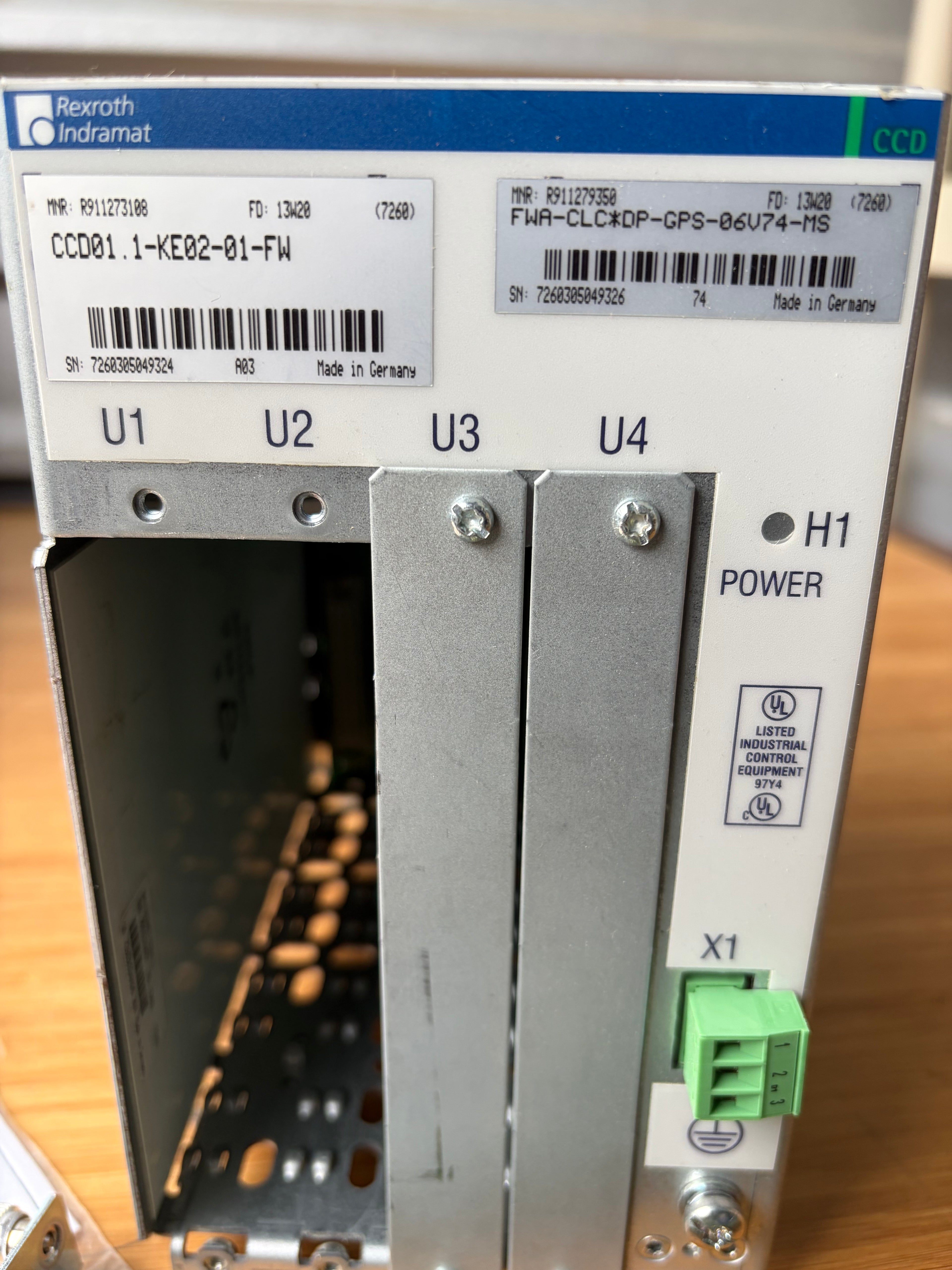Rexroth Indramat CCD01.1-KE02-01-FW Motion Controller Chassis DEA28.1 CLC-D02.3